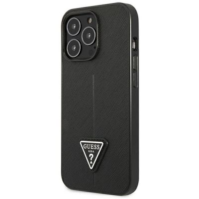 2. Etui Guess Saffiano Triangle Logo na iPhone 14 Pro Max - czarne