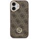 3. Etui Guess 4G Strass Logo & Big Strap Metal Buttons MagSafe na iPhone 17 - brązowe