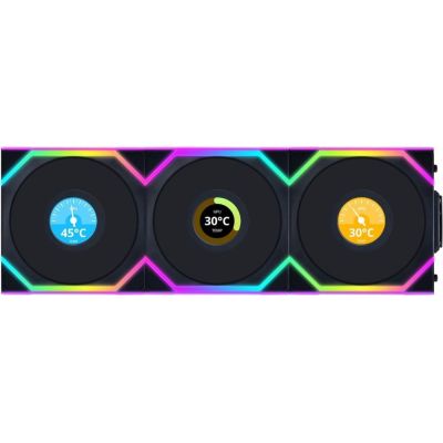 5. Lian Li UNI FAN SL Wireless LCD 120 Reverse Blade Obudowa komputera Wentylator 12 cm Czarny 3 szt.