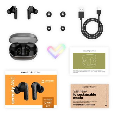 8. Słuchawki bezprzewodowe Energy Sistem True Wireless Serenity ANC z mikrofonem i Bluetooth, kolor: Space