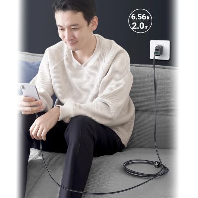 11. Kabel Acefast C4-03 Black USB-C - USB-C PD QC 100W 5A 480Mb/s 2m - czarny