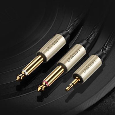 2. Ugreen kabel przewód audio mini jack 3,5 mm - 2 x jack 6,35mm 1m szary (AV126)
