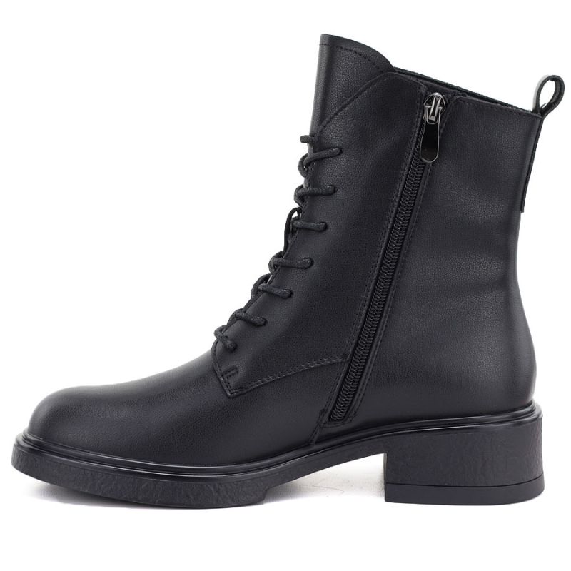 3. Skórzane botki damskie workery czarne D&A S.Barski MK62-7014