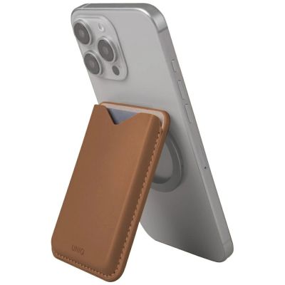 2. Magnetyczny portfel UNIQ Lyden Evo na telefon - brązowy