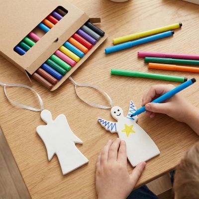 12. ZESTAW DWÓCH ZAWIESZEK ANIOŁKÓW DIY 5x0,5x10,5CM