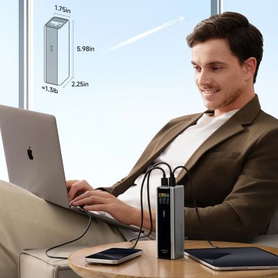 6. Powerbank Cuktech CKPB200UGLGR 210W 20000mAh 2 x USB-C 1 x USB-A - szary