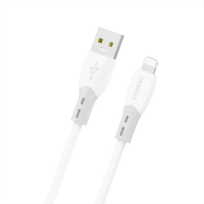 Kabel Dudao L25SL 30 W USB-A - Lightning z miękkim silikonowym oplotem 1 m - biały