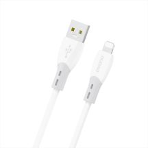 Kabel Dudao L25SL 30 W USB-A - Lightning z miękkim silikonowym oplotem 1 m - biały