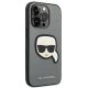4. Etui Karl Lagerfeld Saffiano Karl's Head Patch na iPhone 14 Pro - srebrne