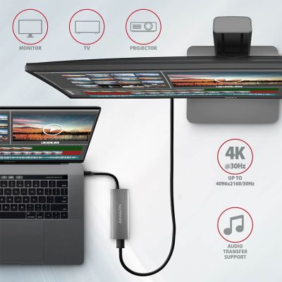 6. Axagon HMC-5G2 stacja dokująca USB 3.2 Gen 2 (3.1 Gen 2) Type-C Szary