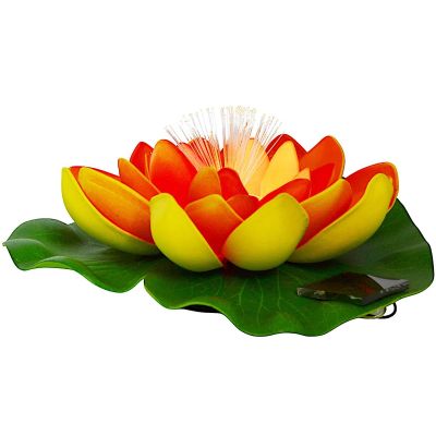 12. LAMPA SOLARNA LILIA WODNA 17CM POMARAŃCZOWA