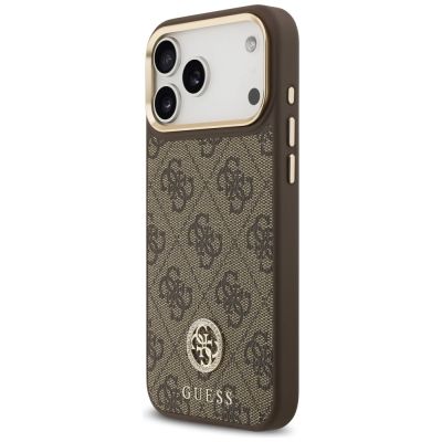 2. Etui Guess 4G Strass Logo MagSafe na iPhone 17 Pro Max - brązowe