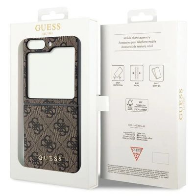 8. Etui Guess 4G Charms Collection na Samsung Galaxy Z Flip 5 - brązowe