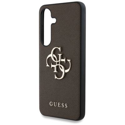6. Etui Guess Grained Big 4G Logo Small Classic Logo do Samsung Galaxy S25 brązowy