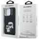 8. Etui Karl Lagerfeld IML Aquarelle Karl & Choupette & Logo na iPhone 16 Pro czarne