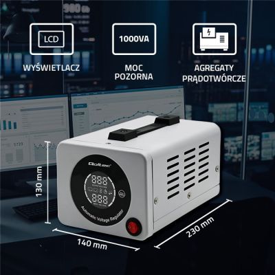 3. Qoltec Automatyczny stabilizator napięcia AVR 1000VA