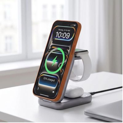 7. Ładowarka indukcyjna Tech-Protect A53 3in1 MagSafe 25W QI2.2 - ciemnoszara