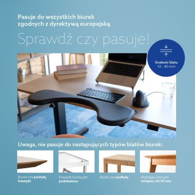 58. Podłokietnik ergonomiczny R-Go Armlehne juodas