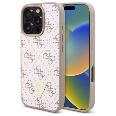 Etui Guess New 4G Triangle na iPhone 16 Pro - białe