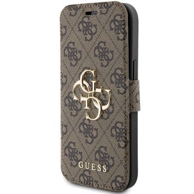 2. Etui Guess 4G Big Metal Logo na iPhone 13 / 14 / 15 - brązowe