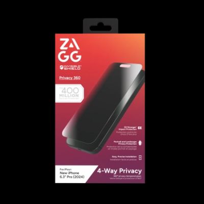 Szkło prywatyzujące ZAGG InvisibleShield Glass Elite Privacy 360 na iPhone 16 Pro