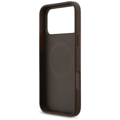 7. Etui Guess 4G Circle Classic Logo MagSafe na iPhone 17 Pro Max - brązowe