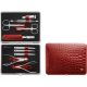 3. Zestaw do manicure Zwilling Classic Inox – skórzane etui, 10 elementów - Czerwony