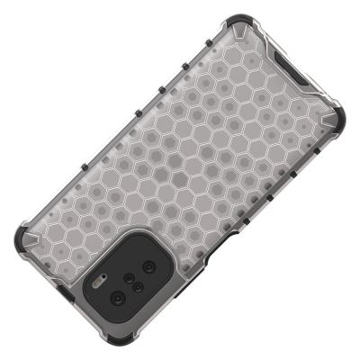 5. Honeycomb etui pancerny pokrowiec z żelową ramką Xiaomi Redmi K40 Pro+ / K40 Pro / K40 / Poco F3 przezroczysty