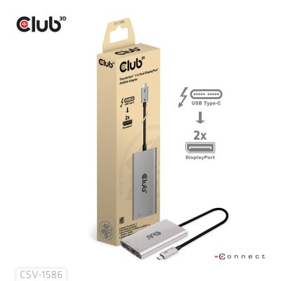 3. CLUB3D CSV-1586 huby i koncentratory Thunderbolt 3 40000 Mbit/s Srebrny