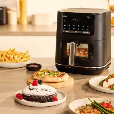 8. Braun HF 5075 Pojedyńczy Autonomiczny 2000 W Frytkownica na gorące powietrze Czarny, Szary