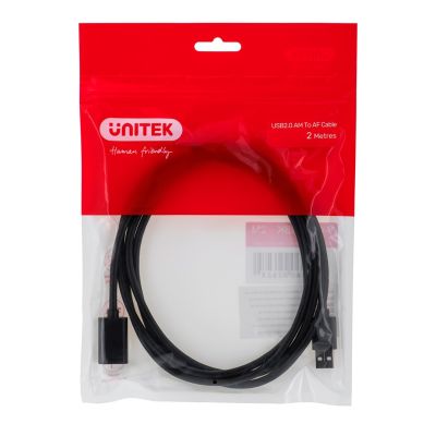 2. UNITEK PRZEDŁUŻACZ USB 2.0, AM-AF, 2M, Y-C450GBK