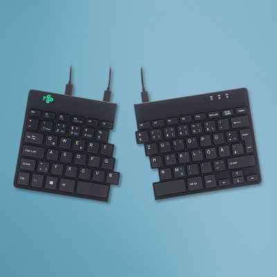 R-Go Tools Ergonomiczna klawiatura R-Go Split Break v2 z oprogramowaniem break, QWERTZ_DE, przewodowa, czarna