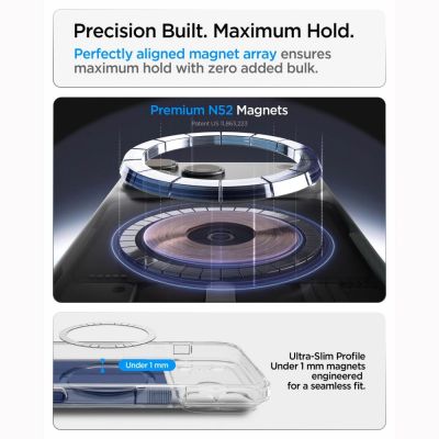 10. Etui Spigen Ultra Hybrid MagSafe na iPhone 18 Pro Max / 17 Pro Max - niebieskie matowe