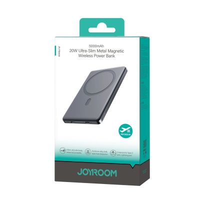 8. Powerbank Joyroom JR-PBM08 5000mAh 20W ultracienki z ładowaniem indukcyjnym - szary