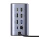 2. Stacja dokująca Baseus NU1 Air Spacemate hub 12w1 USB-C - 2xHDMI 4K@60Hz 2xUSB-C 10Gb/s 2xUSB-A 5Gb/s 2xUSB-A (480Mb/s) RJ45 SD/microSD 3.0 USB-C (PD) - szara