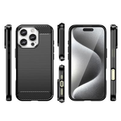 3. Etui silikonowe Carbon Case do iPhone 16 Pro Max - czarne