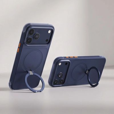 7. Etui Tech-Protect MagAir Stand MagSafe CC na iPhone 18 Pro Max / 17 Pro Max - granatowy matowy