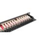2. Panel krosowy high density 19'' 24x RJ45, LSA poziom, kat.6A, ekranowany, 0.5U, czarny, prowadnica kabli