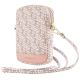 Torebka Guess Zip GCube Bottom Stripe na telefon - różowa