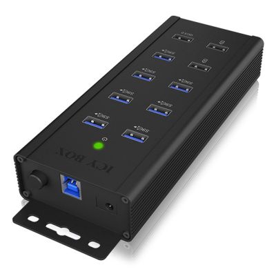 6. ICY BOX IB-HUB1703-QC3 USB 3.2 Gen 1 (3.1 Gen 1) Type-B 5000 Mbit/s Czarny