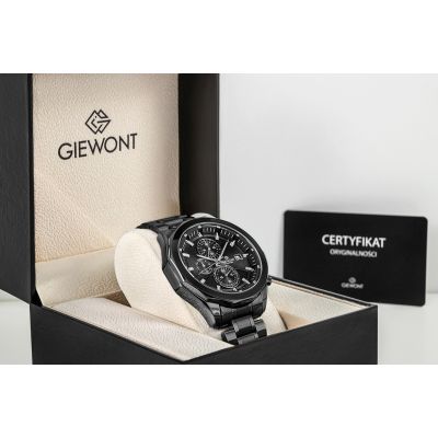 7. Zegarek Męski Giewont Chronograph Sapphire Czarny GW7290-B1