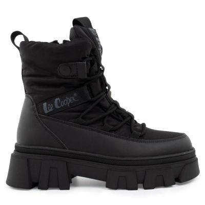 Lee Cooper buty zimowe damskie czarne ocieplane botki na zamek