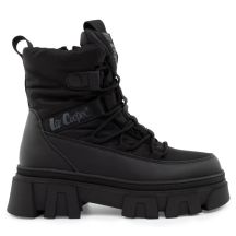 Lee Cooper buty zimowe damskie czarne ocieplane botki na zamek