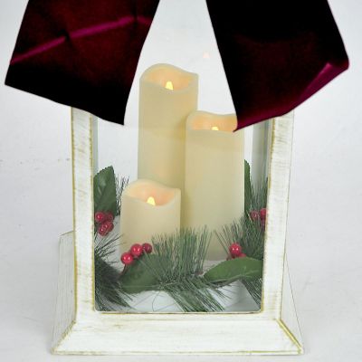 3. LATARNIA LAMPION ADWENTOWY ZNICZ LED 49CM BIAŁY 3 ŚWIECE
