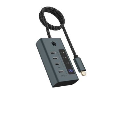 3. ICY BOX IB-HUB1454-C31 USB 3.2 Gen 1 (3.1 Gen 1) Type-C 10000 Mbit/s Niebieski, Szary