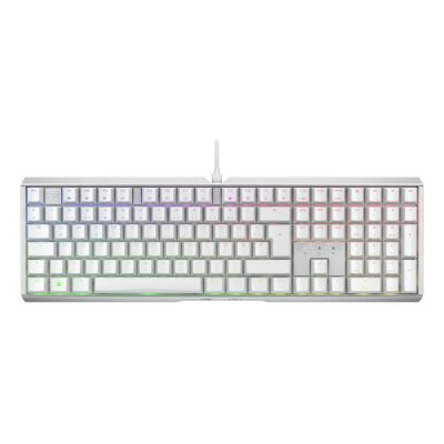 7. Klawiatura CHERRY XTRFY MX 3.1 - Pełny rozmiar - Podświetlenie - USB-C - QWERTZ - Niemiecki - Przełącznik kluczykowy: CHERRY MX2A Brązowy - biały