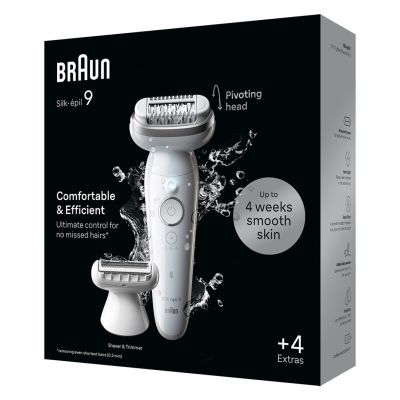 Depilator Braun Silk-épil 9 9-041, Srebrny, 40 pęset, MicroGrip, Bateria, 100 - 240 V, 50/60 Hz