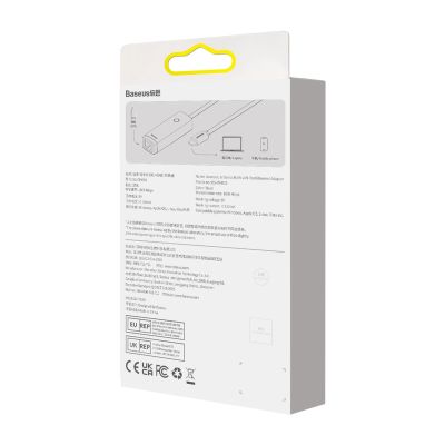 6. Baseus Lite Series zewnętrzna karta sieciowa USB Typ C - RJ-45 1Gbps (1000Mbps) czarny (WKQX000301)
