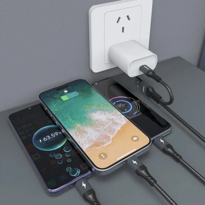 3. Kabel Dudao L3W USB-A/USB-C do Lightning/USB-C/MicroUSB 66W - czarny