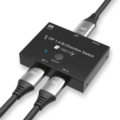 4. Techly IDATA-DP-2DP-8KT przełącznik wideo DisplayPort